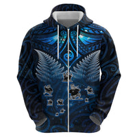 New Zealand Matariki Hoodie Maori Pattern and Kiwi Bird Haka Dance Sky Night