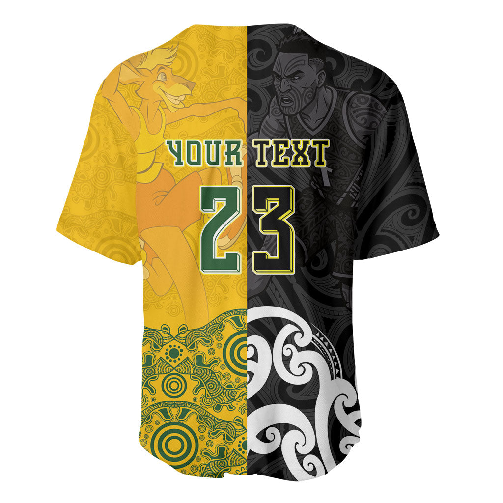 Aotearoa New Zealand And Australia Basketball Custom Baseball Jersey Maori Tribal Tattoo And Aboriginal Dot Art Heritage