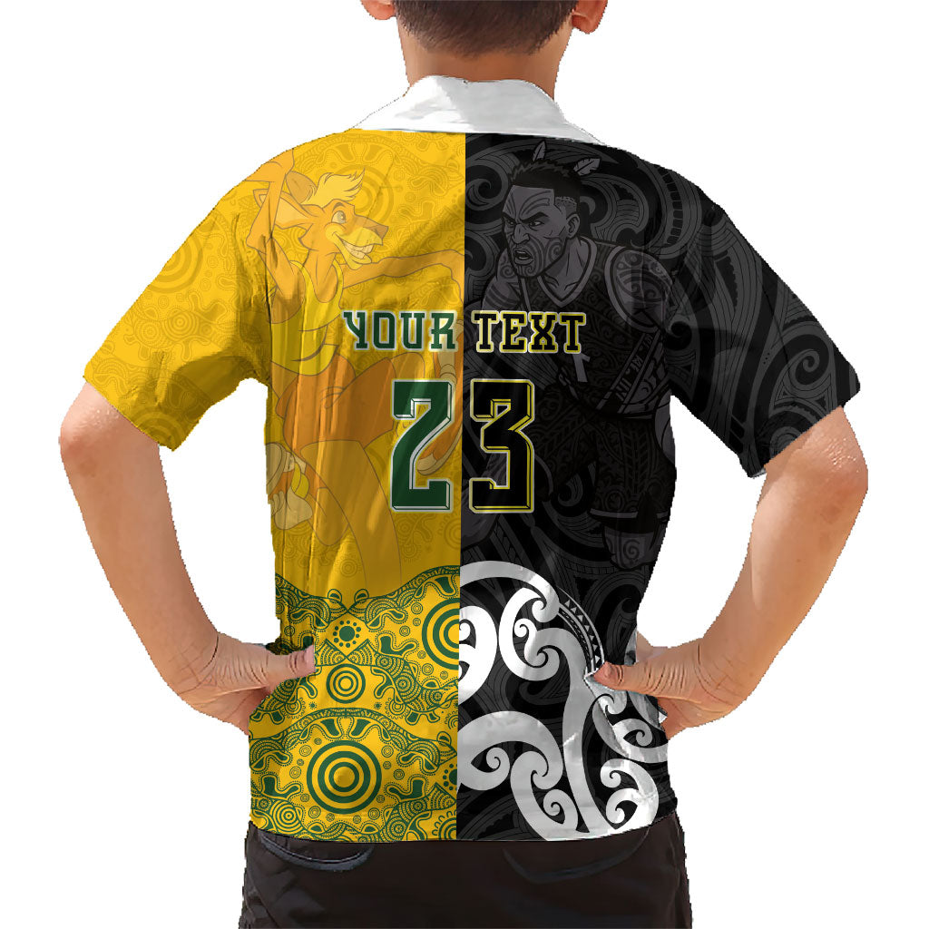 Aotearoa New Zealand And Australia Basketball Custom Family Matching Long Sleeve Bodycon Dress and Hawaiian Shirt Maori Tribal Tattoo And Aboriginal Dot Art Heritage LT03 - Polynesian Pride