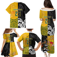 Aotearoa New Zealand And Australia Basketball Custom Family Matching Puletasi and Hawaiian Shirt Maori Tribal Tattoo And Aboriginal Dot Art Heritage LT03 - Polynesian Pride