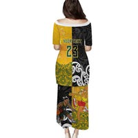 Aotearoa New Zealand And Australia Basketball Custom Family Matching Puletasi and Hawaiian Shirt Maori Tribal Tattoo And Aboriginal Dot Art Heritage LT03 - Polynesian Pride