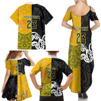Aotearoa New Zealand And Australia Basketball Custom Family Matching Summer Maxi Dress and Hawaiian Shirt Maori Tribal Tattoo And Aboriginal Dot Art Heritage