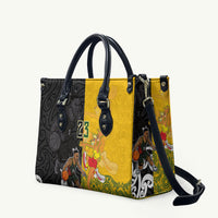 Aotearoa New Zealand And Australia Basketball Custom Leather Bag Maori Tribal Tattoo And Aboriginal Dot Art Heritage