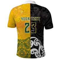 Aotearoa New Zealand And Australia Basketball Custom Polo Shirt Maori Tribal Tattoo And Aboriginal Dot Art Heritage