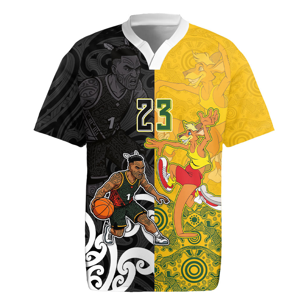 Aotearoa New Zealand And Australia Basketball Custom Rugby Jersey Maori Tribal Tattoo And Aboriginal Dot Art Heritage