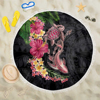 Hawaiian Tropical Plants Turtle and Shark Beach Blanket Polynesian Art Tattoo