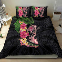 Hawaiian Tropical Plants Turtle and Shark Bedding Set Polynesian Art Tattoo LT03 - Polynesian Pride