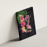 Hawaiian Tropical Plants Turtle and Shark Canvas Wall Art Polynesian Art Tattoo