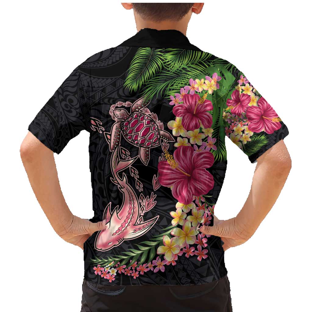Hawaiian Tropical Plants Turtle and Shark Family Matching Mermaid Dress and Hawaiian Shirt Polynesian Art Tattoo