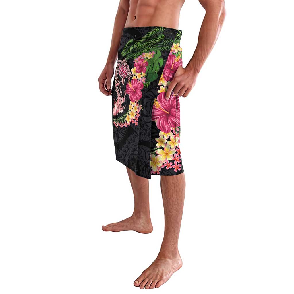 Hawaiian Tropical Plants Turtle and Shark Lavalava Polynesian Art Tattoo LT03 - Polynesian Pride