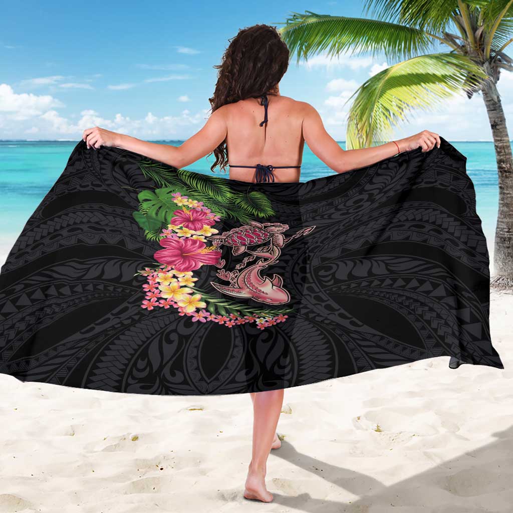 Hawaiian Tropical Plants Turtle and Shark Sarong Polynesian Art Tattoo