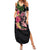 Hawaiian Tropical Plants Turtle and Shark Summer Maxi Dress Polynesian Art Tattoo