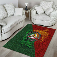 Papua New Guinea East Sepik Province Area Rug Tribal Crocodile Birds of Paradise Melanesian Tattoo