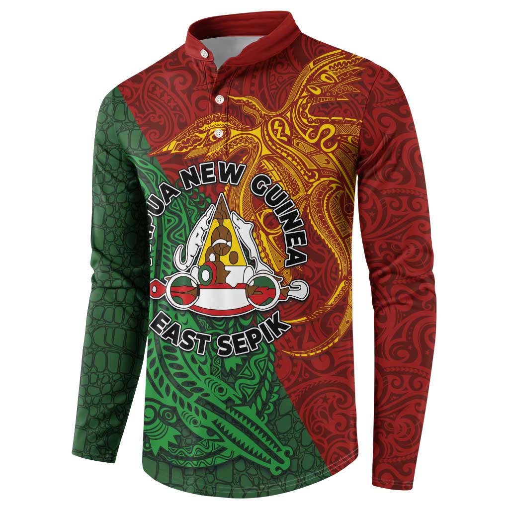 Papua New Guinea East Sepik Province Button Sweatshirt Tribal Crocodile Birds of Paradise Melanesian Tattoo