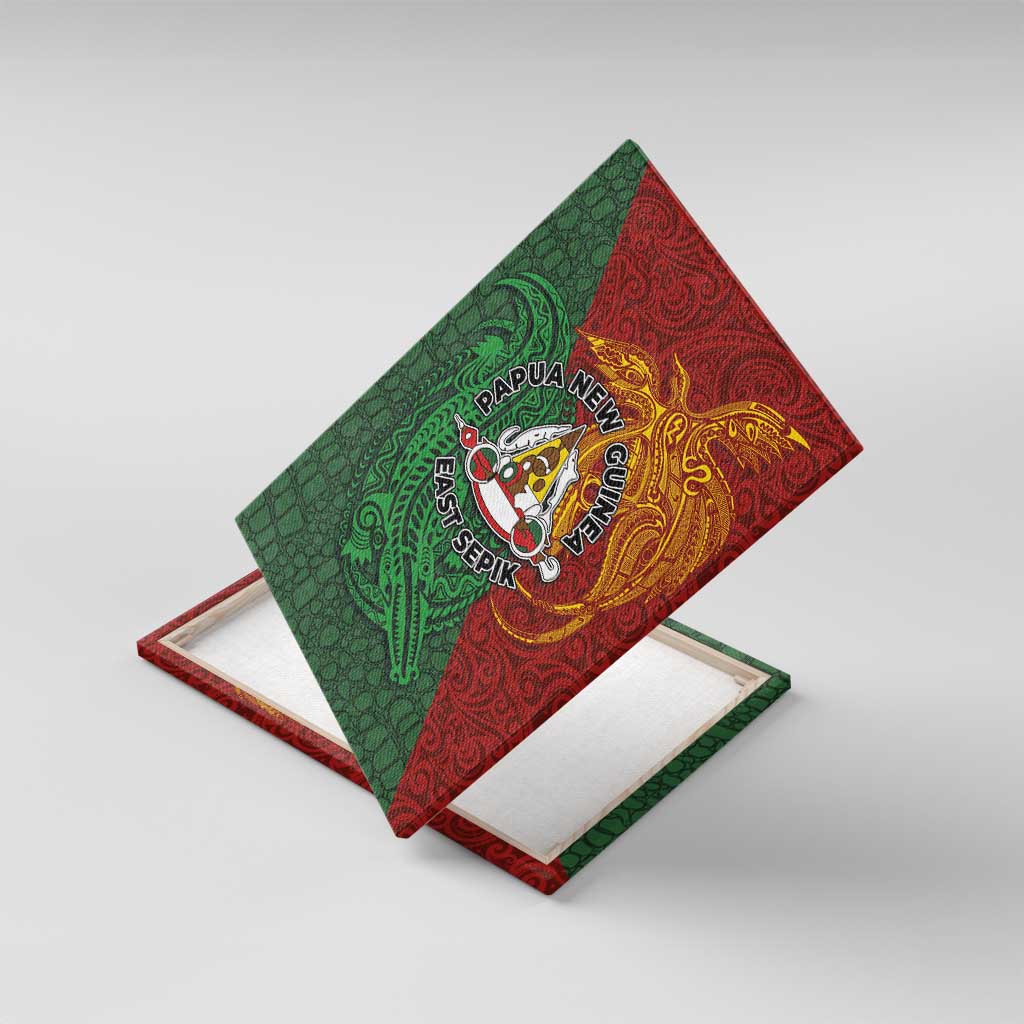 Papua New Guinea East Sepik Province Canvas Wall Art Tribal Crocodile Birds of Paradise Melanesian Tattoo