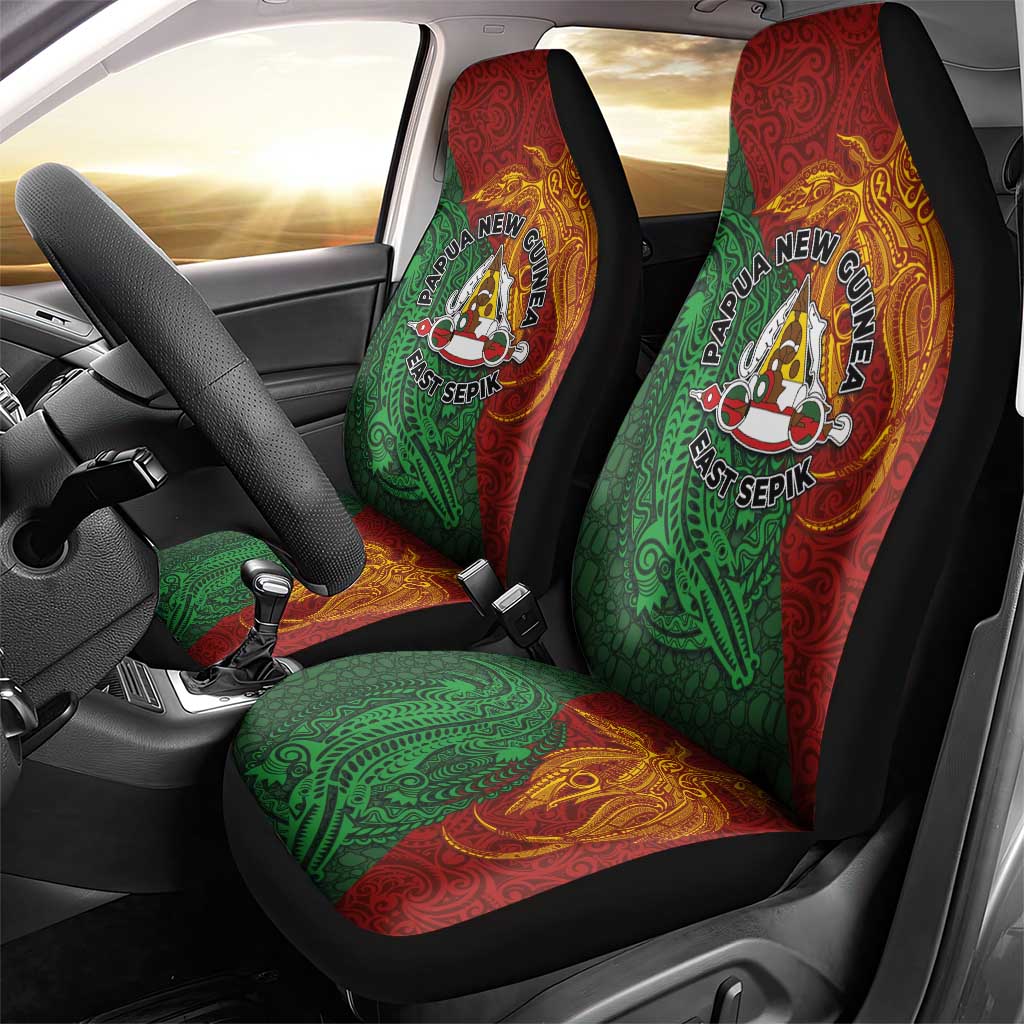 Papua New Guinea East Sepik Province Car Seat Cover Tribal Crocodile Birds of Paradise Melanesian Tattoo