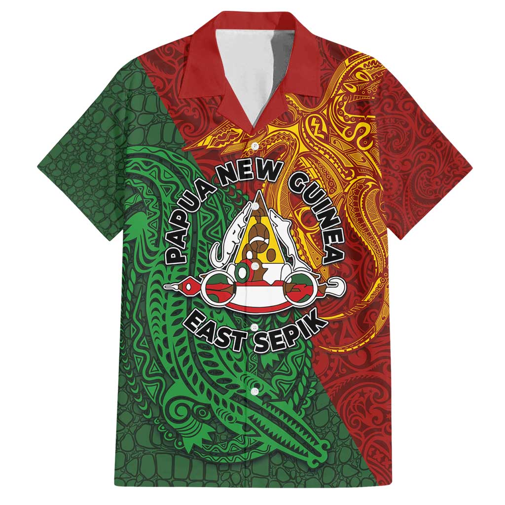 Papua New Guinea East Sepik Province Family Matching Long Sleeve Bodycon Dress and Hawaiian Shirt Tribal Crocodile Birds of Paradise Melanesian Tattoo