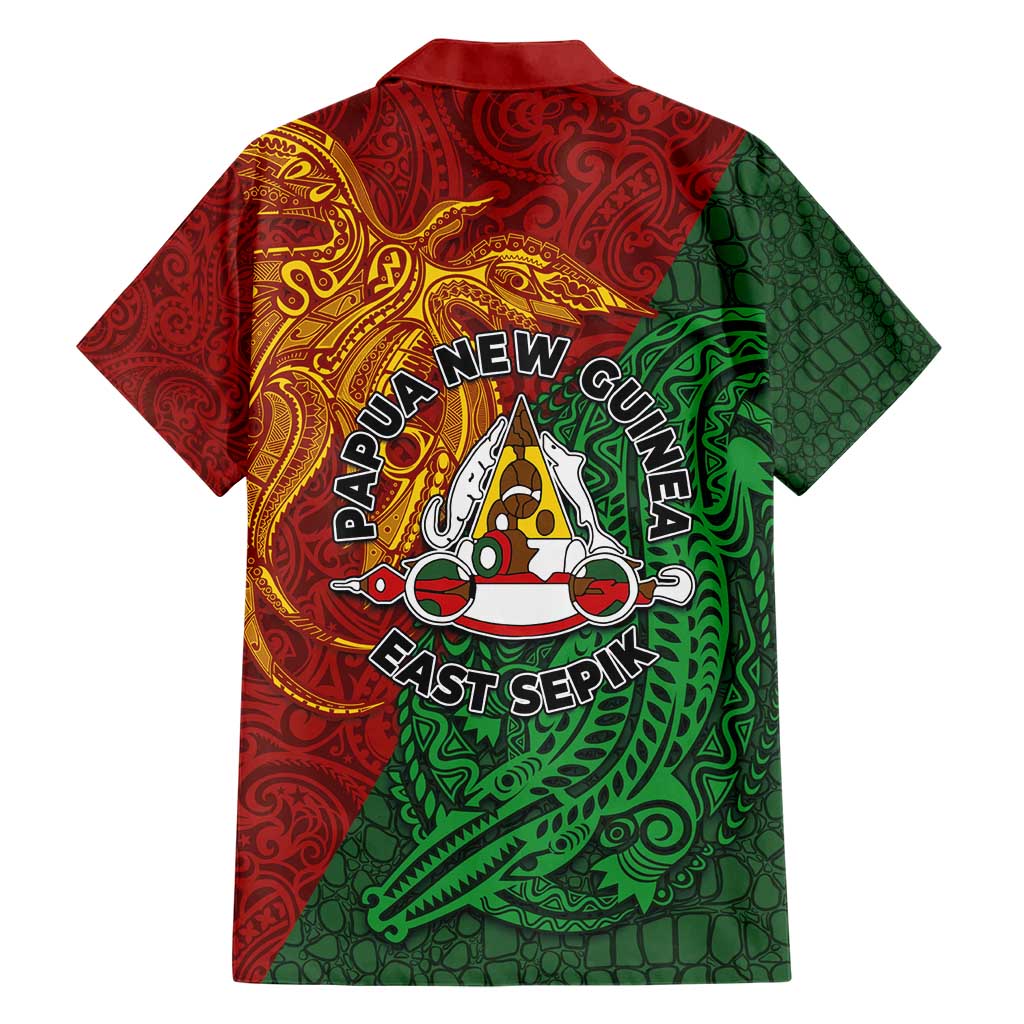 Papua New Guinea East Sepik Province Hawaiian Shirt Tribal Crocodile Birds of Paradise Melanesian Tattoo
