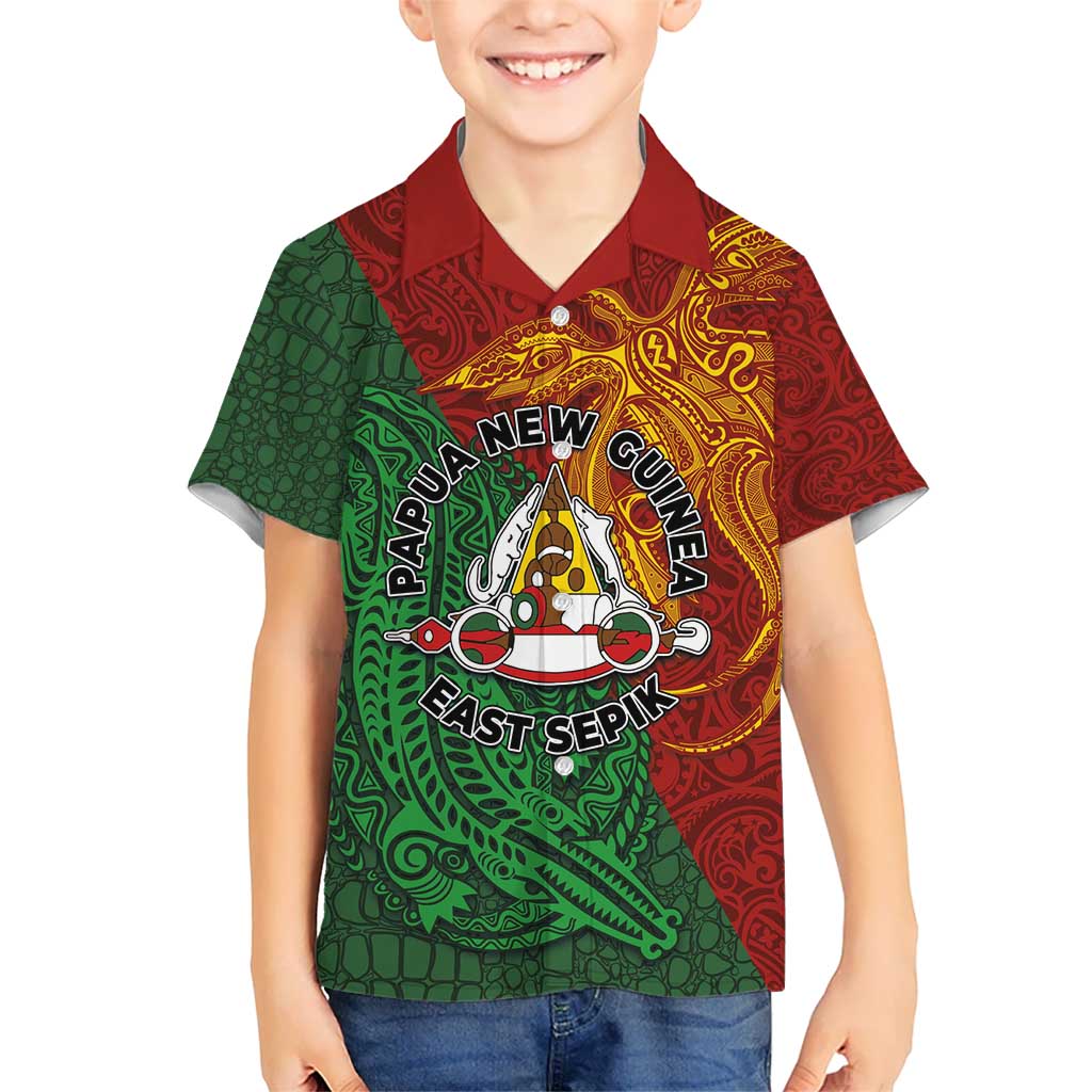 Papua New Guinea East Sepik Province Hawaiian Shirt Tribal Crocodile Birds of Paradise Melanesian Tattoo