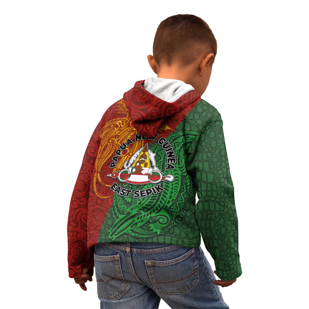 Papua New Guinea East Sepik Province Kid Hoodie Tribal Crocodile Birds of Paradise Melanesian Tattoo