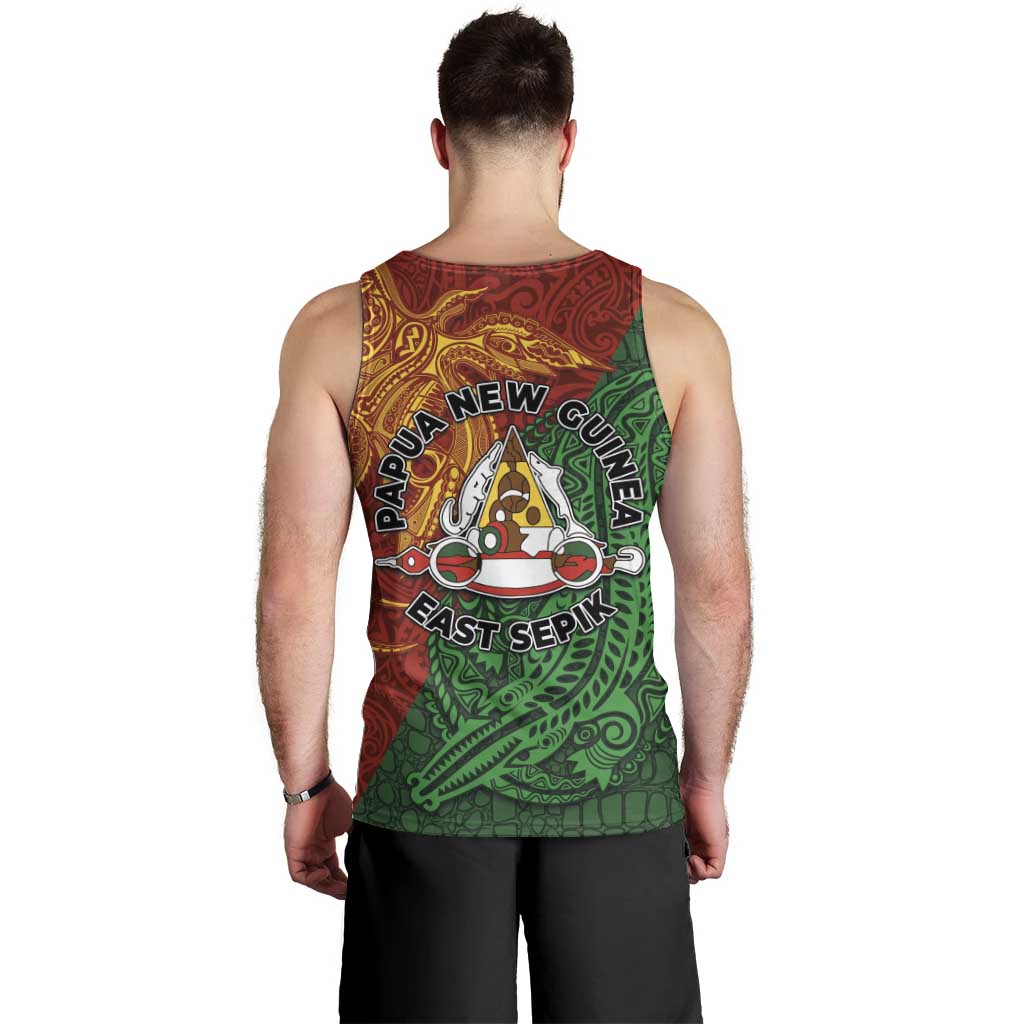 Papua New Guinea East Sepik Province Men Tank Top Tribal Crocodile Birds of Paradise Melanesian Tattoo