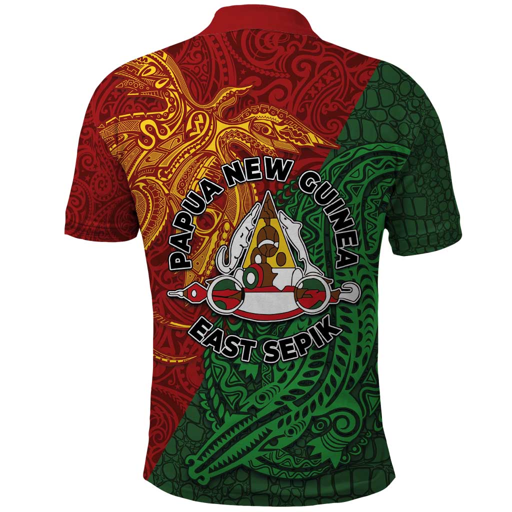 Papua New Guinea East Sepik Province Polo Shirt Tribal Crocodile Birds of Paradise Melanesian Tattoo