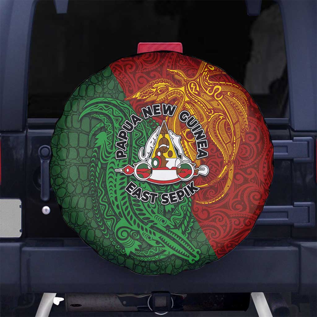 Papua New Guinea East Sepik Province Spare Tire Cover Tribal Crocodile Birds of Paradise Melanesian Tattoo