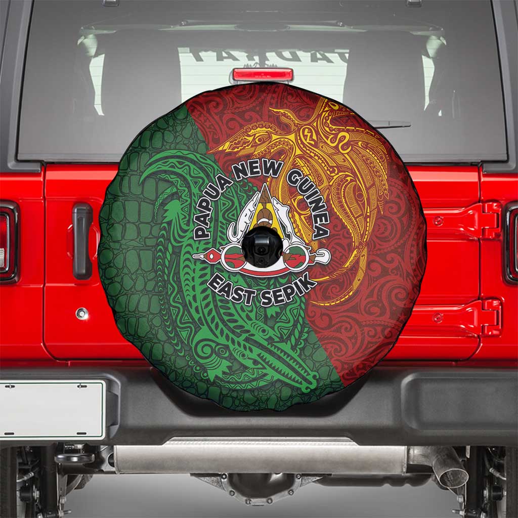 Papua New Guinea East Sepik Province Spare Tire Cover Tribal Crocodile Birds of Paradise Melanesian Tattoo