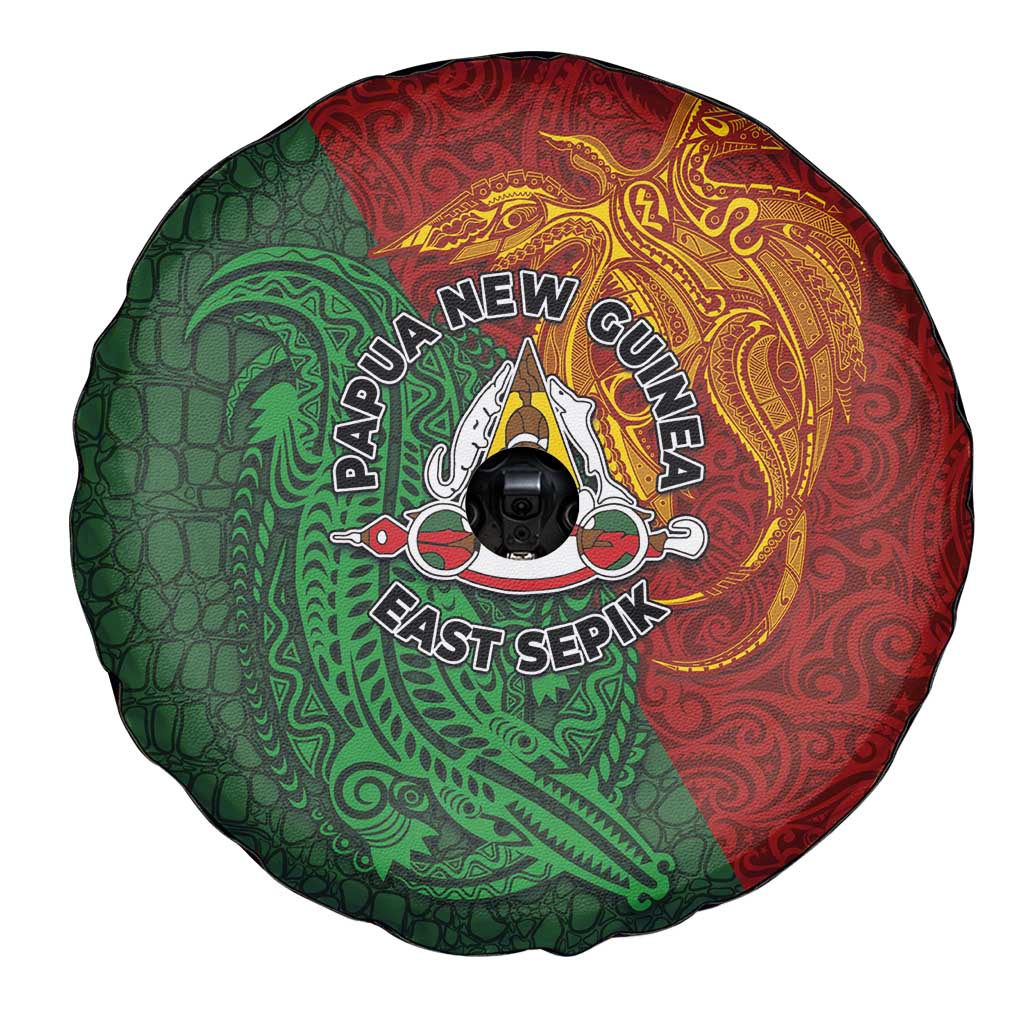 Papua New Guinea East Sepik Province Spare Tire Cover Tribal Crocodile Birds of Paradise Melanesian Tattoo