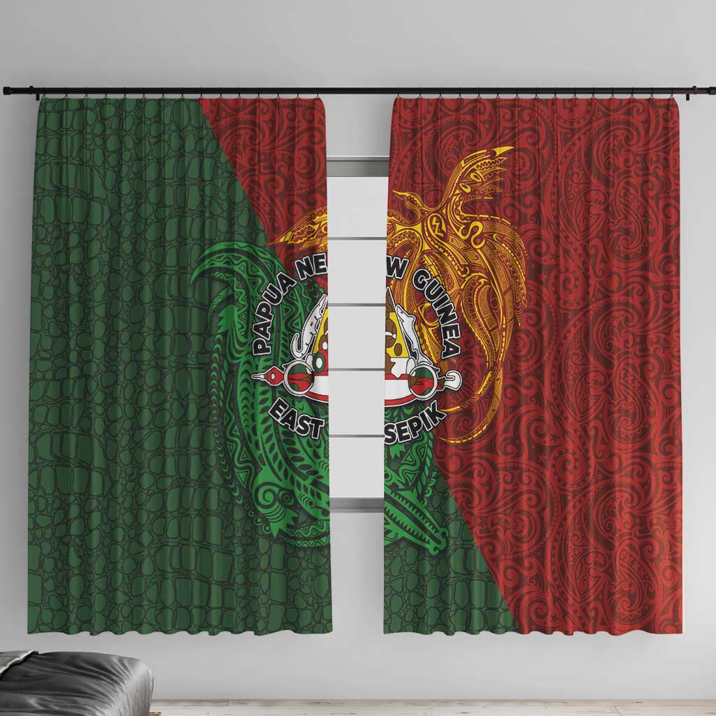Papua New Guinea East Sepik Province Window Curtain Tribal Crocodile Birds of Paradise Melanesian Tattoo
