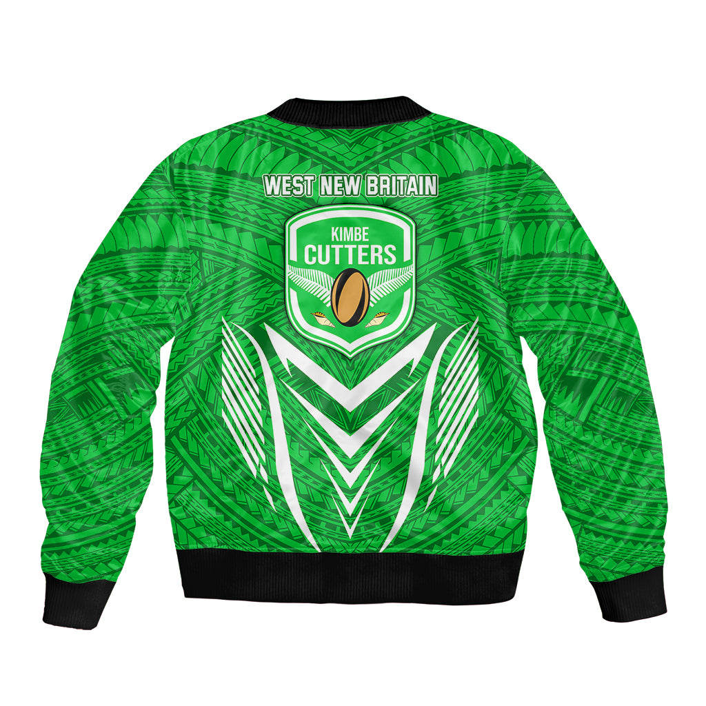 Kimbe Cutters Rugby Bomber Jacket Papua New Guinea Polynesian Tattoo Green Version LT03 - Polynesian Pride