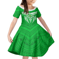 Kimbe Cutters Rugby Kid Short Sleeve Dress Papua New Guinea Polynesian Tattoo Green Version LT03 KID Green - Polynesian Pride