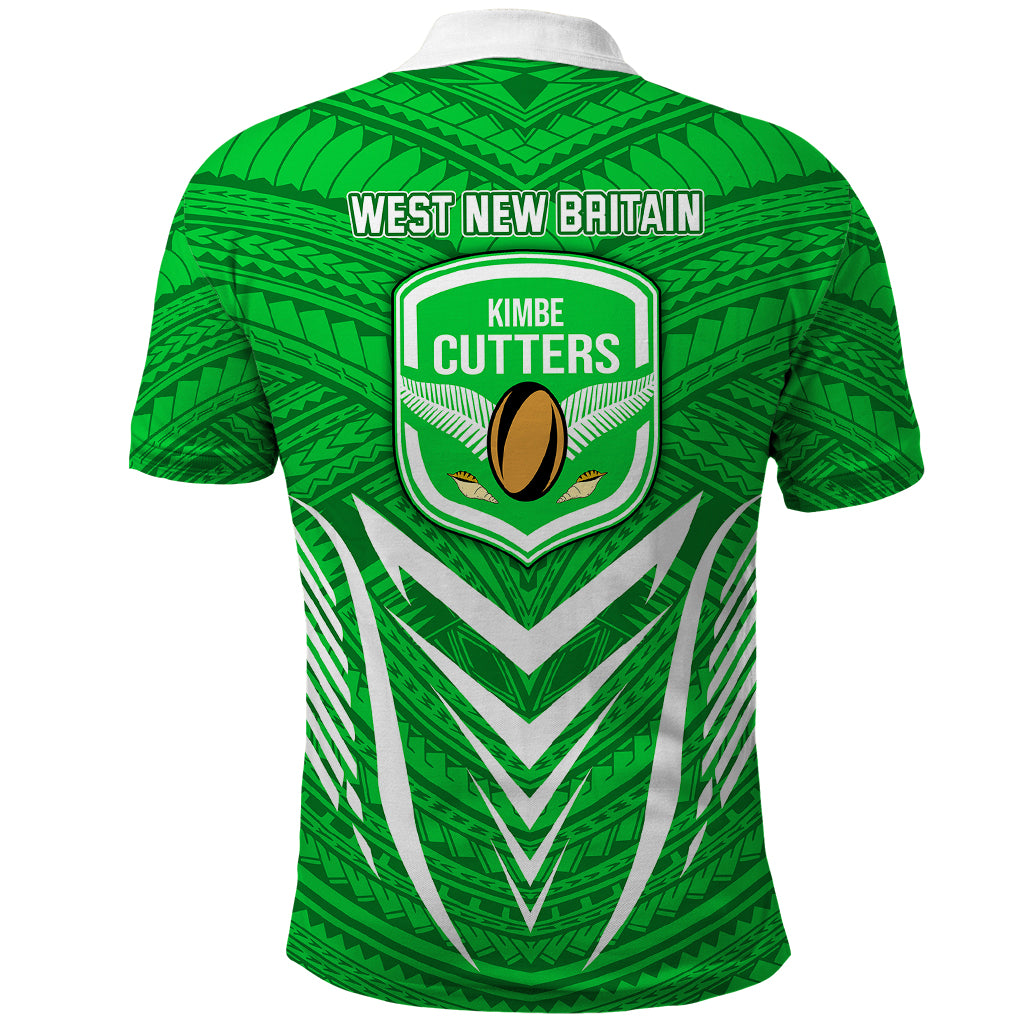 Kimbe Cutters Rugby Polo Shirt Papua New Guinea Polynesian Tattoo Green Version LT03 - Polynesian Pride