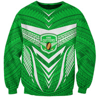 Kimbe Cutters Rugby Sweatshirt Papua New Guinea Polynesian Tattoo Green Version LT03 Unisex Green - Polynesian Pride