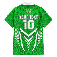 Custom Kimbe Cutters Rugby Family Matching Long Sleeve Bodycon Dress and Hawaiian Shirt Papua New Guinea Polynesian Tattoo Green Version LT03 - Polynesian Pride