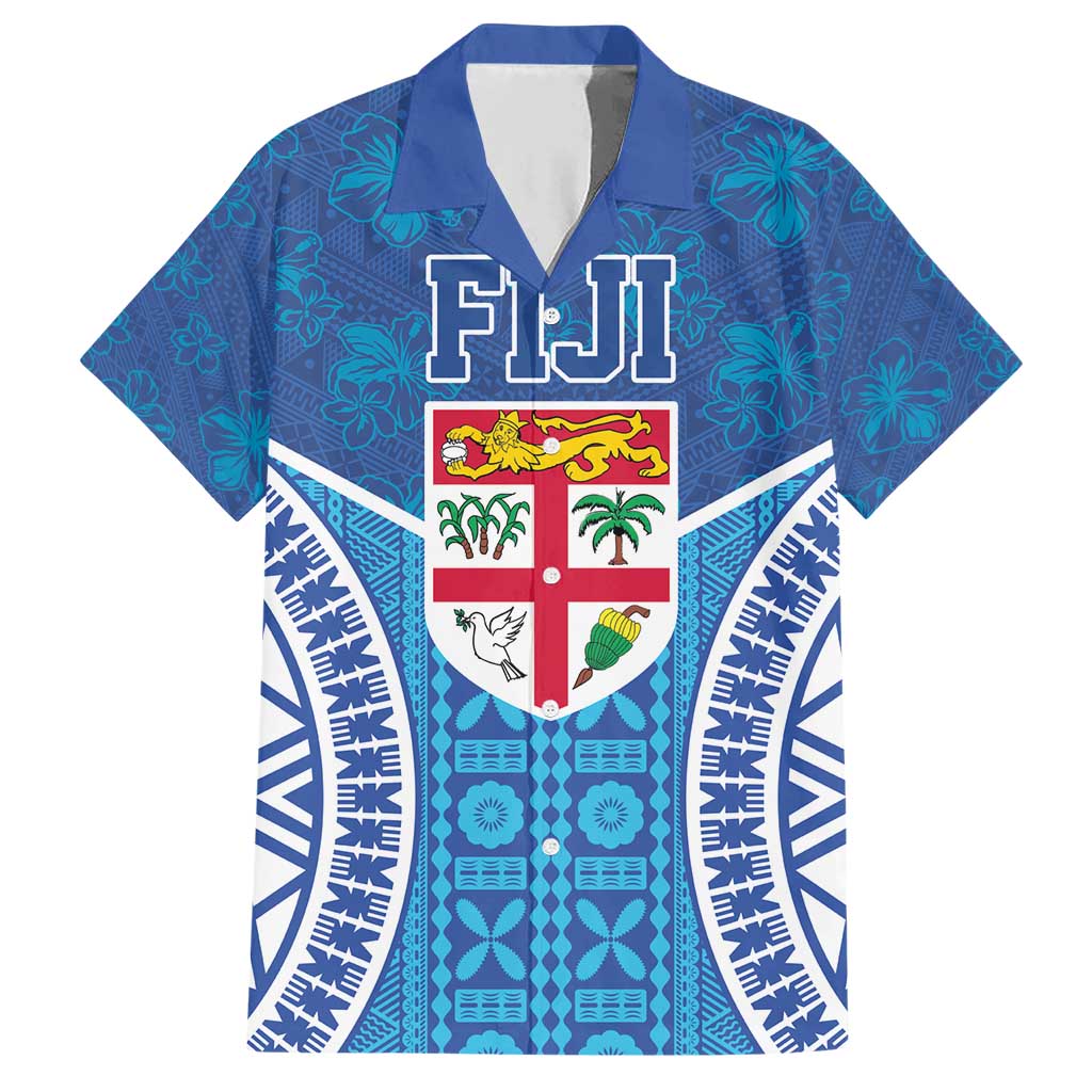 Fiji Day Family Matching Short Sleeve Bodycon Dress and Hawaiian Shirt Fijian Masi Tribal Hibiscus Tattoo and Tapa Pattern