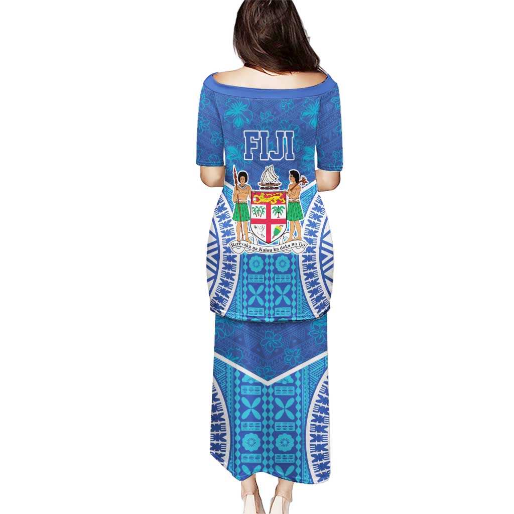 Fiji Day Puletasi Fijian Masi Tribal Hibiscus Tattoo and Tapa Pattern