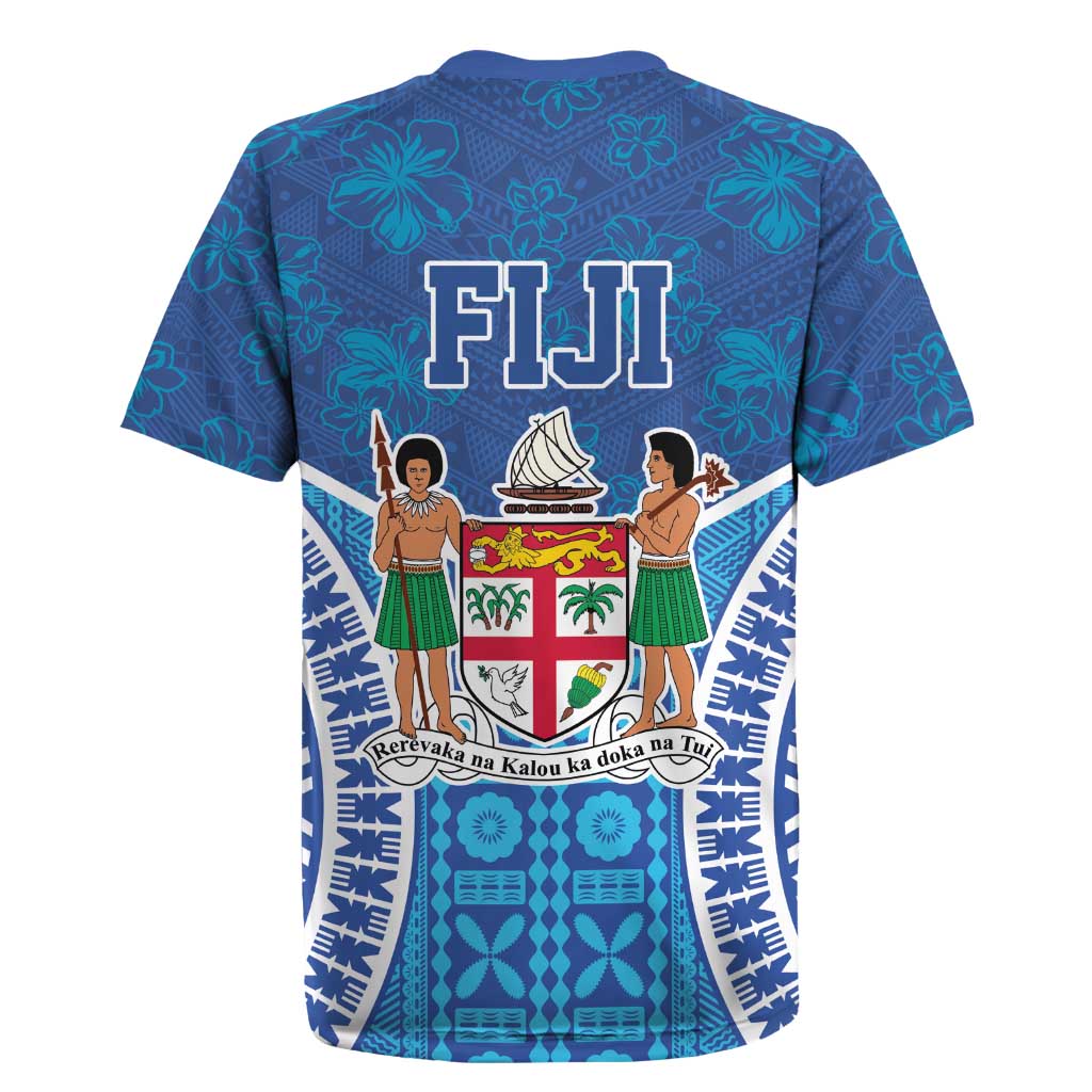 Fiji Day Rugby Jersey Fijian Masi Tribal Hibiscus Tattoo and Tapa Pattern