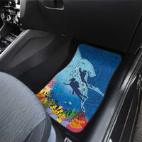 Polynesian Scuba Diving Car Mats Beauty Corals with Underwater and Polynesian Pattern