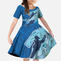 Polynesian Scuba Diving Family Matching Tank Maxi Dress and Hawaiian Shirt Beauty Corals with Underwater and Polynesian Pattern