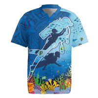 Polynesian Scuba Diving Rugby Jersey Beauty Corals with Underwater and Polynesian Pattern