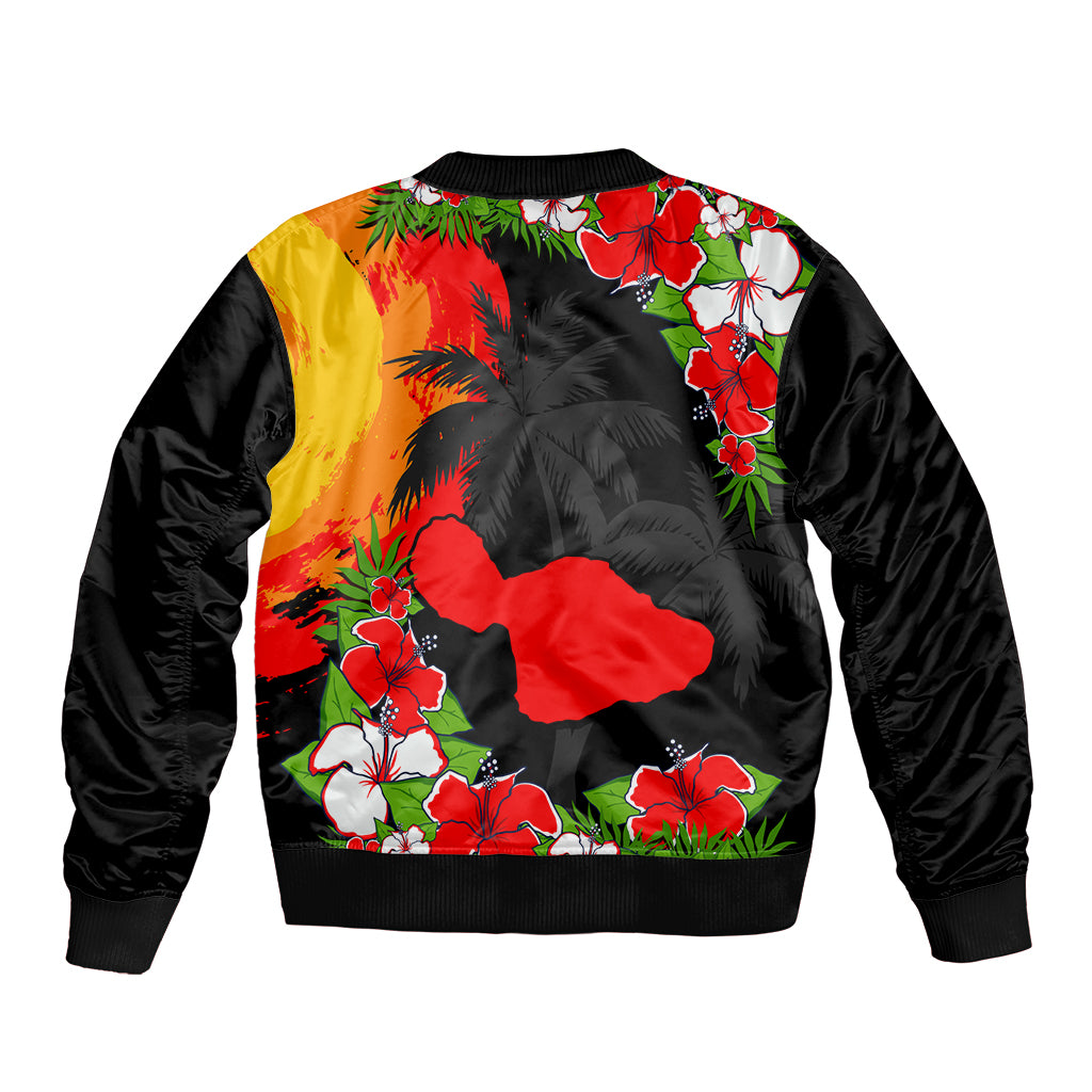 Hawaii Maui Island Bomber Jacket Maui Map With Tropical Forest Sunset Vibe LT03 - Polynesian Pride