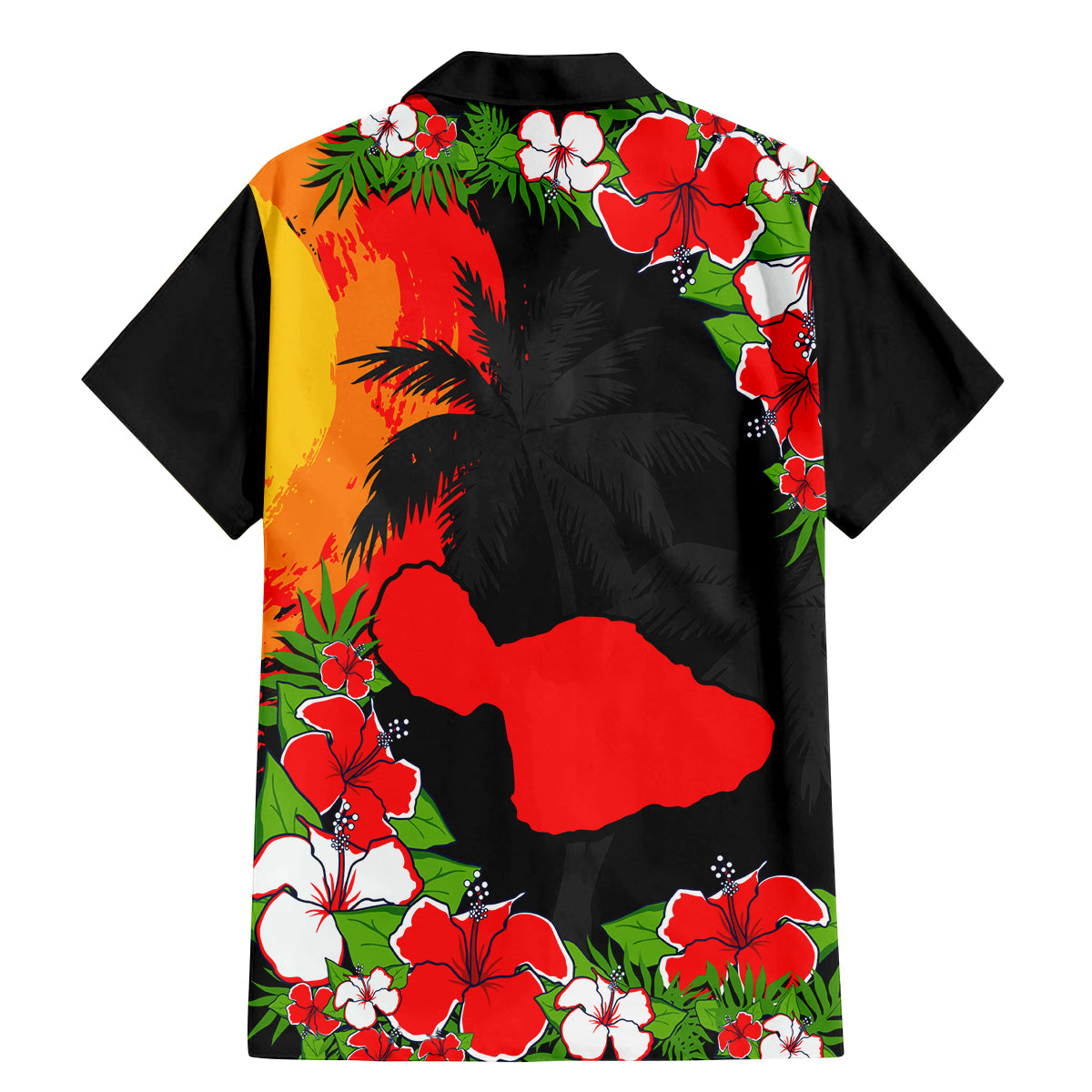 Hawaii Maui Island Family Matching Mermaid Dress and Hawaiian Shirt Maui Map With Tropical Forest Sunset Vibe LT03 - Polynesian Pride
