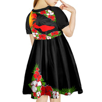 Hawaii Maui Island Kid Short Sleeve Dress Maui Map With Tropical Forest Sunset Vibe LT03 - Polynesian Pride