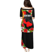 Custom Hawaii Maui Island Family Matching Puletasi Dress and Hawaiian Shirt Maui Map With Tropical Forest Sunset Vibe LT03 - Polynesian Pride