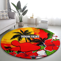 Custom Hawaii Maui Island Round Carpet Maui Map With Tropical Forest Sunset Vibe LT03 - Polynesian Pride