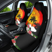Hawaii Maui Island Car Seat Cover Maui Map With Tropical Forest Vintage Style LT03 - Polynesian Pride
