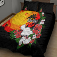 Custom Hawaii Maui Island Quilt Bed Set Maui Map With Tropical Forest Vintage Style LT03 - Polynesian Pride