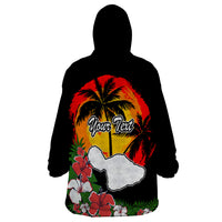 Custom Hawaii Maui Island Wearable Blanket Hoodie Maui Map With Tropical Forest Vintage Style LT03 - Polynesian Pride