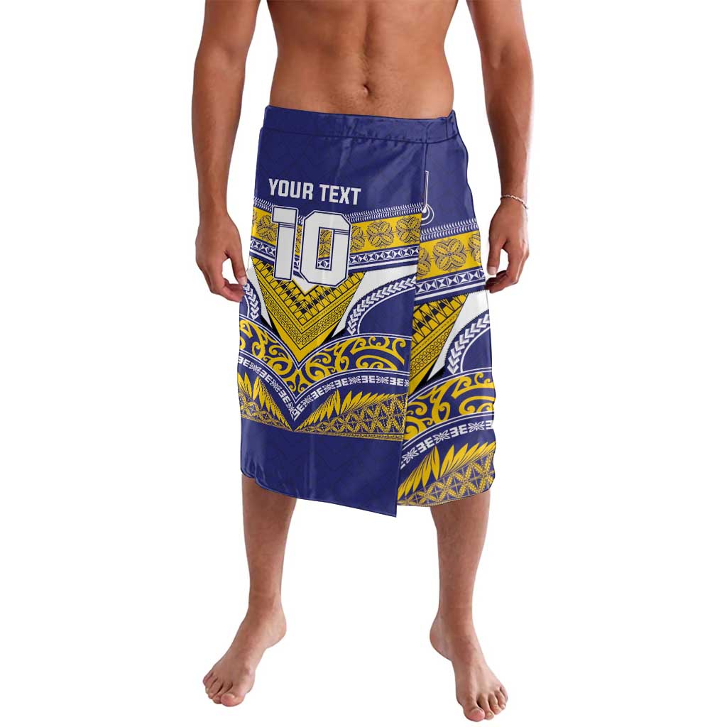 Custom Rugby Niue Lavalava Hiapo Tribal Heritage Tattoos Blue Color - Polynesian Pride